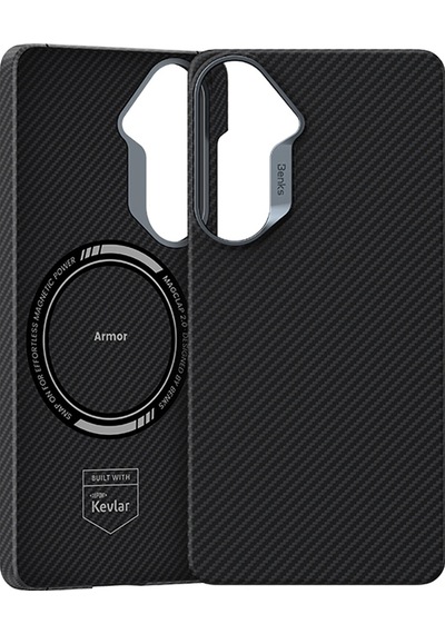 Galaxy Uyumlu S26 Plus Uyumlu Kılıf Benks M-safe Özellikli Magnetik Armorair 600d Kevlar Fiber Kapak Siyah Siyah