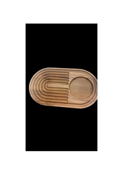 1 Adet 140 240mm Ahşap Gökkuşağı Sunumluk,ikramlık,kahve Tepsisi