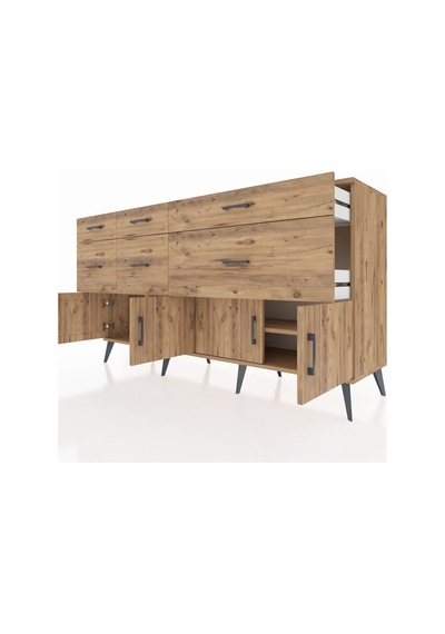 Kronos Konsol Tek Raflı 6 Çekmeceli 4 Kapaklı 176x59x99 Çam-çam Çam-çam Kronos Konsol Tek Raflı 6 Çekmeceli 4 Kapaklı 176x59x99 Çam-çam Çam-çam