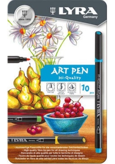Lyra Hi-Quality Art Pen 10 Renk Metal  Kutu