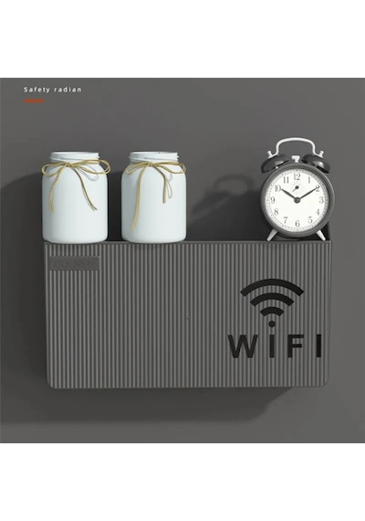 Siyah Pleksi Wifi Kutusu Duvar Asılabilir Sigorta Ve Modem Saklama Kutusu 25x15x6 Cm Diğer