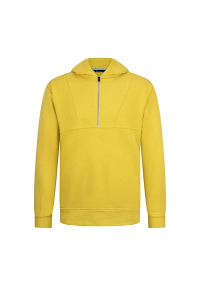 Hatemoğlu Sarı Regular Fit Fermuarlı Kapüşonlu Sweatshirt SAFRAN