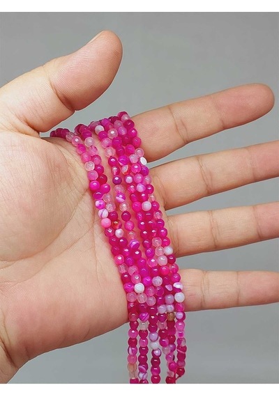 Bileklik Boy Akik Taşı Faset Kesim Yarım Dizi 4mm 51416 18cm Uzunluğundadır Çok Renkli Bileklik Boy Akik Taşı Faset Kesim Yarım Dizi 4mm 51416 18cm Uzunluğundadır Çok Renkli