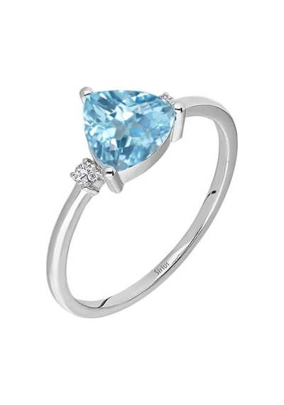 Sirius Pırlanta Ve Üçgen Kesim Sky Blue Topaz Taşlı Yüzük 0831R00