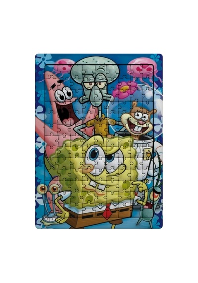 Ghostbastır Design Sünger Bob 99 Parça Ayaklı Puzzle Dekoratif Çocuk Yapbozu 050