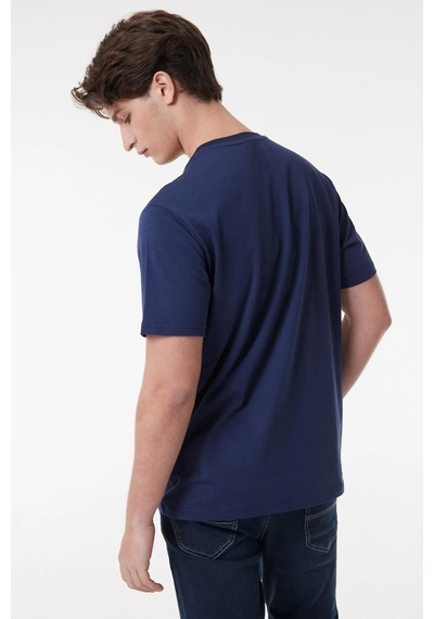 Regular Fit Grafik Baskılı T-shirt Navy Drop Navy Drop