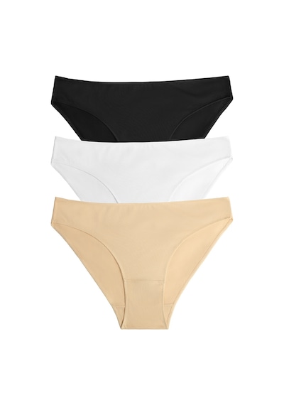 Suwen 3lü Paket Slip Külot St0040601311 Siyah - Beyaz - Ten
