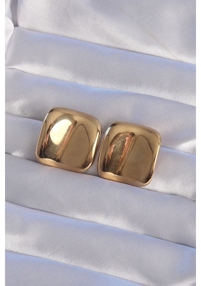 Ezoconcept 316l Çelik Gold Renk Aynalı Ezme Küpe 001