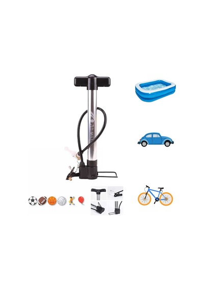 Lastik Hava Şişirme Pompası Motor-bisiklet-top-bot-havuz Gümüş