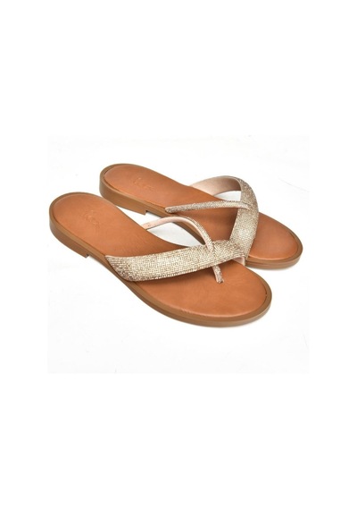 Fox Shoes S250050109 Taba Taşlı Parmak Arası Kadın Terlik Taba