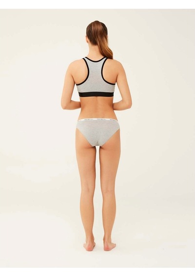 U.S. Polo Assn. Kadın Fuşya - Gri Melanj - Mavi 3 Lü Slip 66288 Mavi