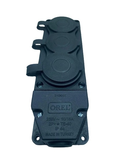 1 Adet Orel 3 Lü Kauçuk Grup Priz Monofaze 1x16a 220 V Normal