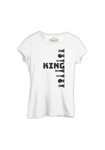 Satranç - King Beyaz Kadın Tshirt 001