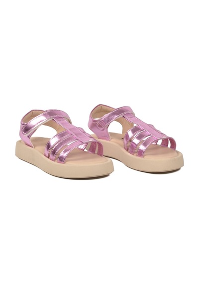Cool Lila Cırt Bantlı Yumuşak Rahat Tabanlı Kız Çocuk Sandalet Queen F