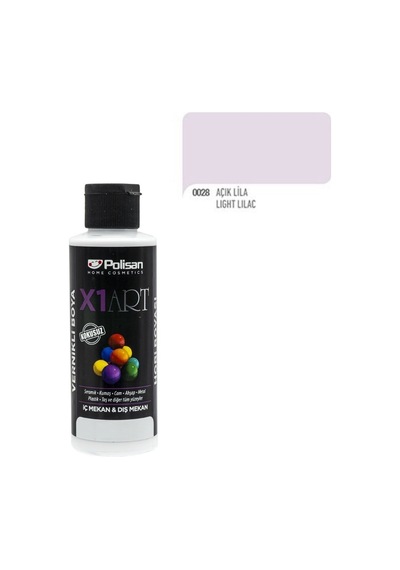 Polisan X1Art Vernikli Hobi Boyası 120Ml - 0028 Açık Lila