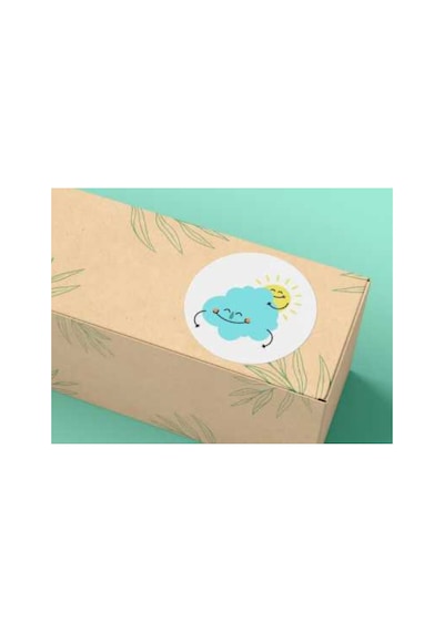 Karışık Mavi Pembe Sevimli Gülücükler Yuvarlak Mat Çıkartma Round Smile Sticker 4 Cm 40 Adet Çok Renkli