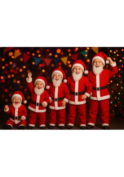 Parti Selesi Erkek Çocuk Noel Baba Kıyafeti Yılbaşı Kırmızı