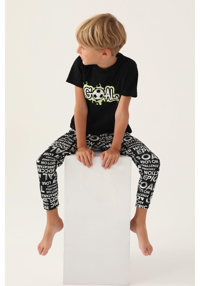 Rolypoly Roly Poly 3344 Goal Erkek Çocuk Pijama Takımı Siyah