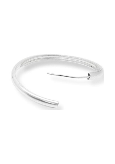 Oya Silver Oval Hatlı Yuvarlak Gümüş Halka Küpe 3x3cm- 3mm Kalınlık 925 Ayar