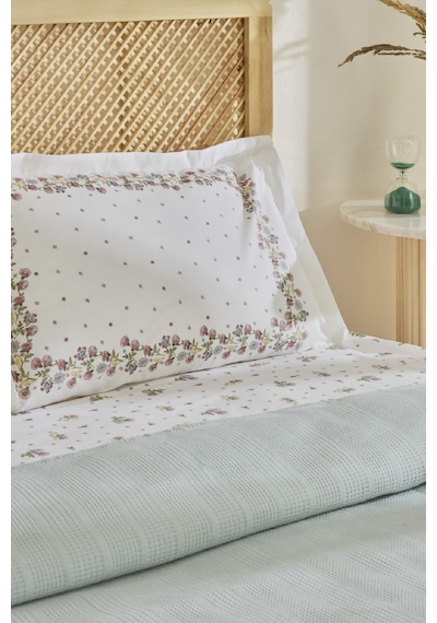 Karaca Home Roshell %100 Pamuk Tek Kişilik Pike Takımı Adaçayı Adaçayı