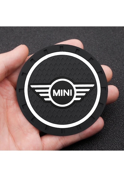 Mini Cooper Araç Bardak Altlığı Mini Logolu Siyah Bardak Altlığı (523422595)