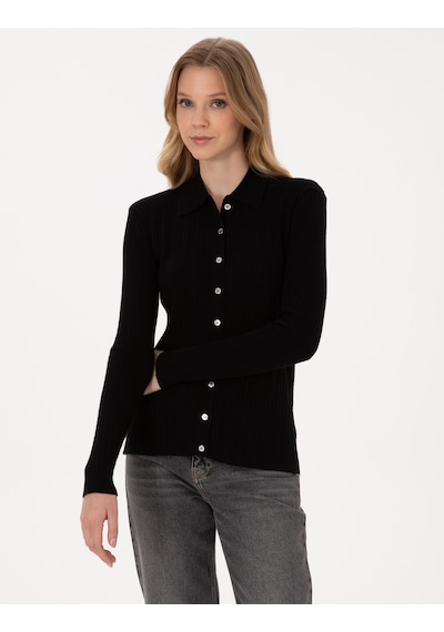 Pierre Cardin Kadın Siyah Hırka Triko 50316338-vr046 Siyah