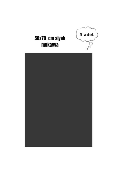 50x70 Cm Siyah Renk Mukavva Kartonu 5 Adet