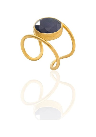 Kadir Jewellery 22 Ayar Altın Kaplama Kadın Zirkon Taşlı Yüzük Mor