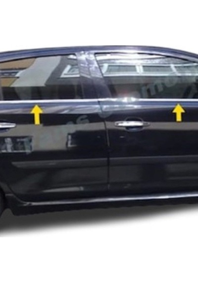 Opel Corsa D 2006-2007-2008-2009-2010-2011-2012-2013-2014 Krom Cam Çıtası 6 Parça Paslanmaz Çelik