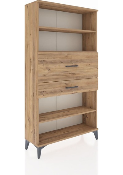 Arges Dolap 3 Raflı 2 Çekmeceli 88x30x163 Çam-çam Çam