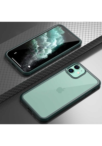 Apple Uyumlu iPhone 12 Kılıf Ön Arka Tam Kapatan Premium 360 Tam Koruma Lüx Kapak Siyah