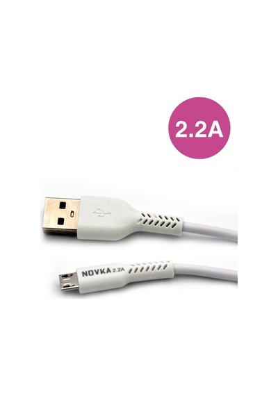 Novka NVK03 Micro/USB 2.2 A 1 M Şarj Ve Data Kablosu Beyaz
