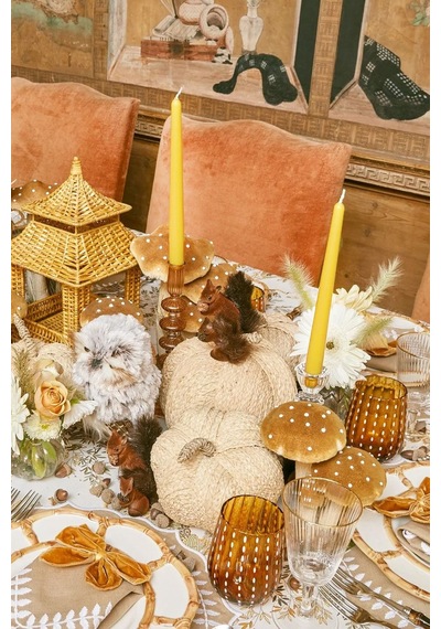 Sarı Pastel Renk Konik Şamdan Mum - 4'lü Set Sarı