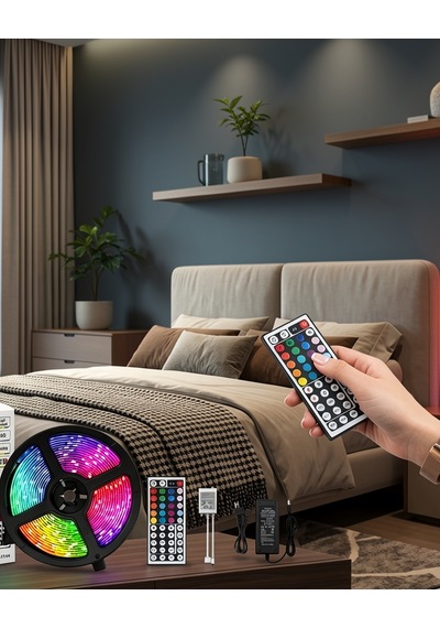 Kumandalı Rgb 5 Metre Led Şerit Uczzz5metre3şeritliled-2 Çok Renkli