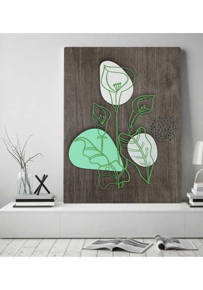 Bk Home Minimal Çiçekler Tasarımlı Kanvas Tablo 50X70Cm-1