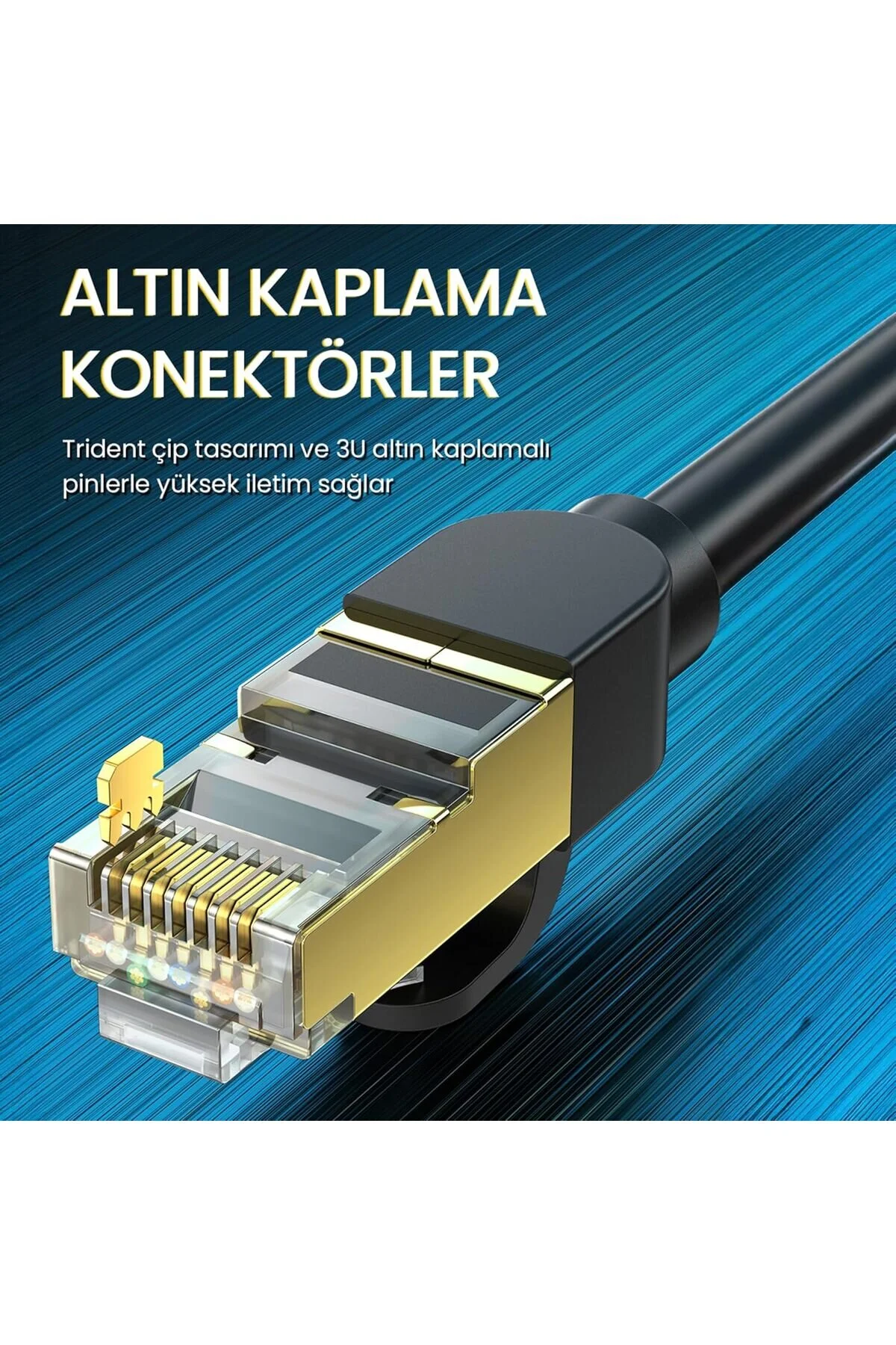 1 Metre 1mt Cat 8 Ethernet Kablosu 1,5ft Yüksek Hızlı 40 Gbps 2000 Mhz 26awg İnternet Ağ Lan Kablosu Altın Kaplama Rj45 Konnektörlü Yönlendirici Modem Pc Dizüstü Bilgisayar Oyun İçin 001