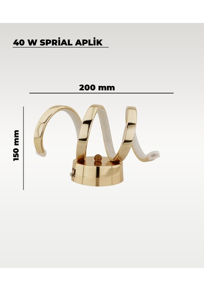 40w Led Spiral Aplik 3 Renk Işık Sarı/beyaz/gün Işığı Gold Dekoratif Duvar Aydınlatması