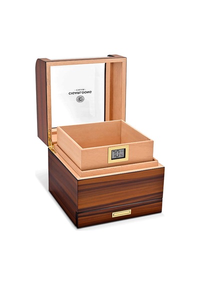 Cigarloong Camlı Katlı Humidor Puro Kutusu Tiger Desen 100s