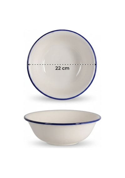 6'lı Valencia Salata Kasesi 22cm Rim Lacivert Rinart Krem