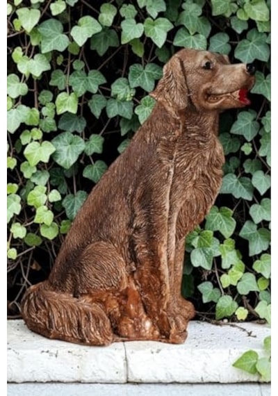 Dekoratif 35cm Kahverengi Çoban Köpeği Ev Balkon Bahçe Dekorasyon Bohem Biblo Heykel Diğer