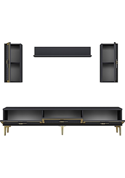 Tvr1801a - Tuna Tv Ünitesi Antrasit Gold 180cm Antrasit / Koyu Gri