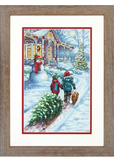 70-08960 Sayılı Kanaviçe Seti, Geleneği, 14 Adet Beyaz Aida Bezi, 9" X 14"