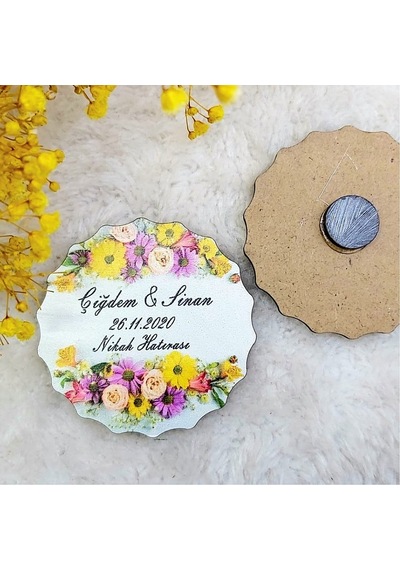 Ahşap Nikah Buzdolabı Magnet 08 30 Adet