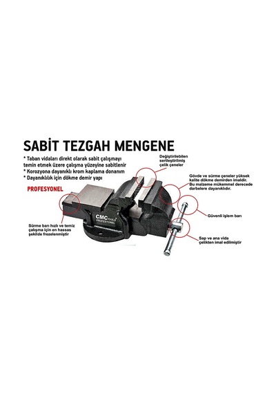 Cmc Sabit Tezgah Mengene Profesyonel 150 MM