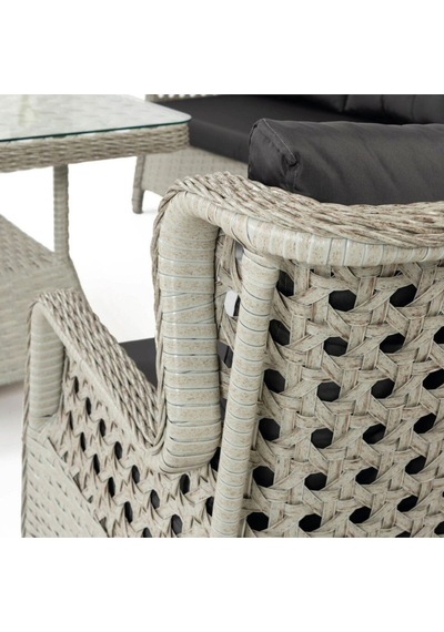 Visalsa Alaçatı Rattan Oturma Grubu Füme - Bej