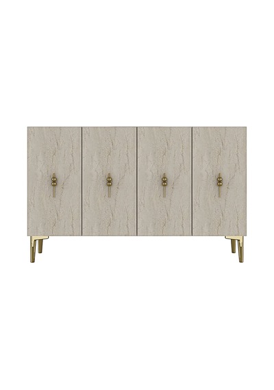 Ka1217btg Salkım Konsol Ve Tv Sehpası Beyaz-traverten-gold 120cm