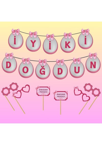 İyiki Doğdun Yazısı Pembe Balon Hediyeli