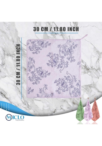 Premium Kalite Desenli Kadife Mutfak Bezi Leke Tutmaz-koku Yapmaz X3 Adet 30x40cm Mixed