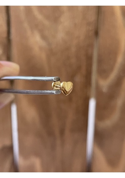 316 L Cerrahi Çelik Tragus Helix Kıkırdak Conch Minimal Kalp Piercing Altın