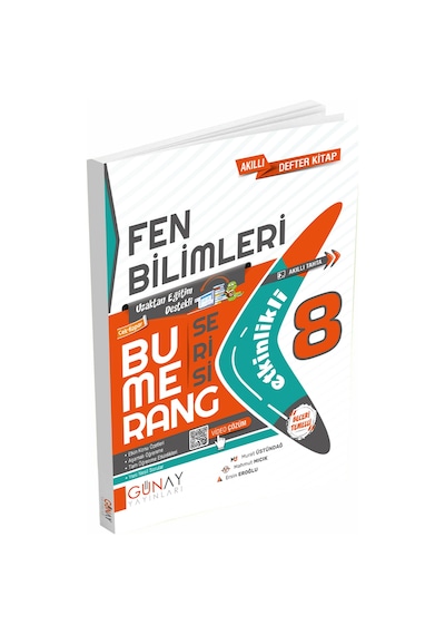 Günay Yayınları 8. Sınıf Bumerang Fen Bilimleri Akıllı Defter Kit